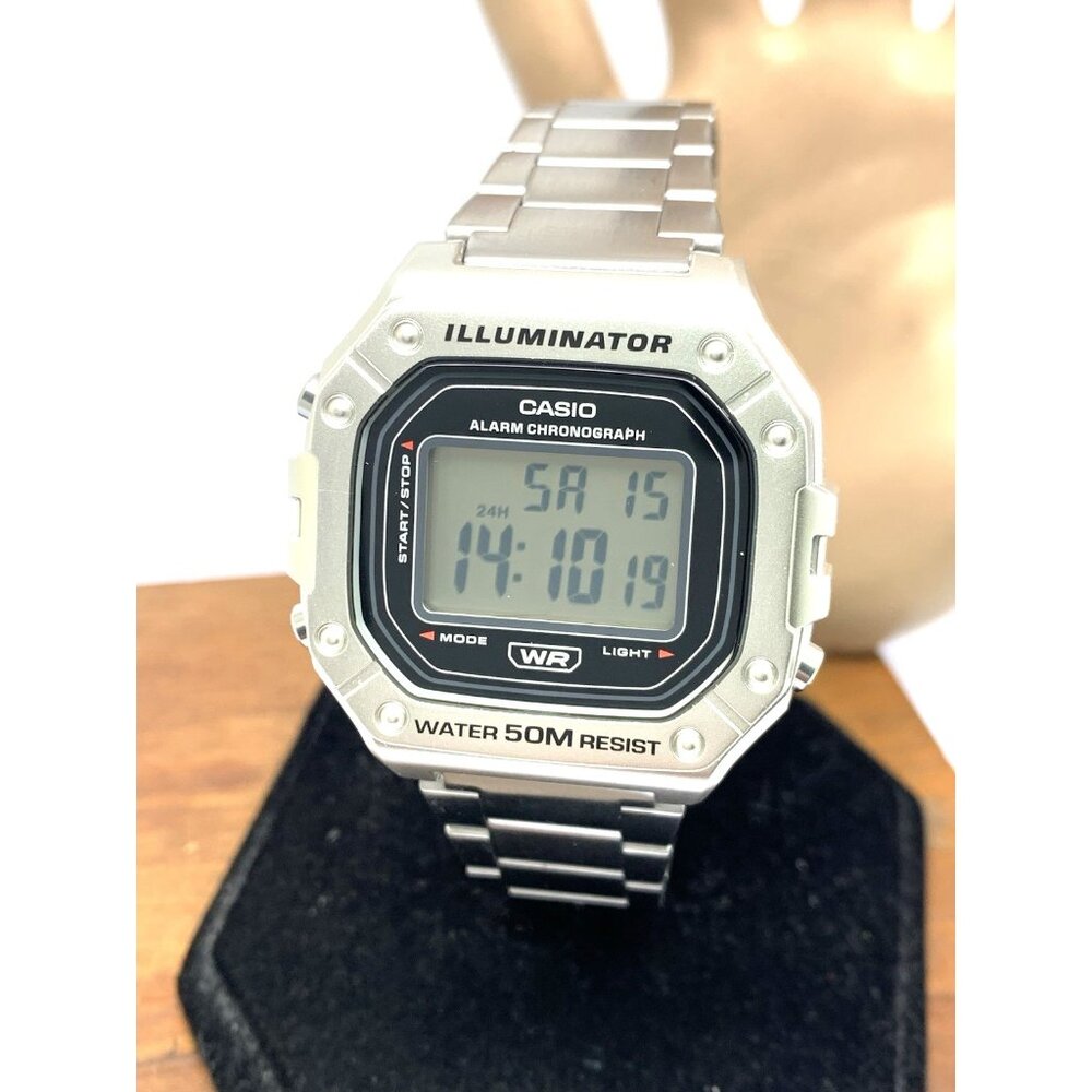 Casio Men's Watch W218HD Illuminator Quartz Digital 42mm Stainless Steel 3224